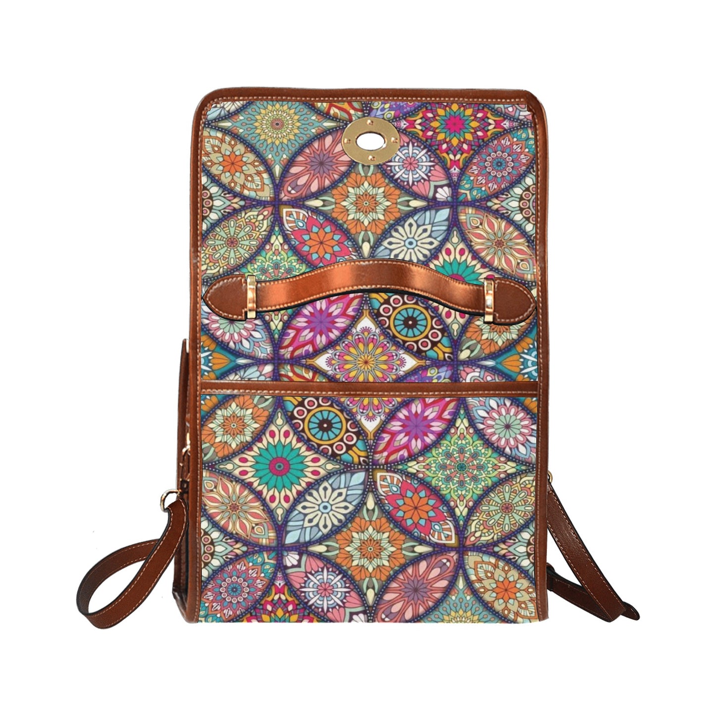 Waterproof Canvas Bag-Brown (All Over Print) (1641)