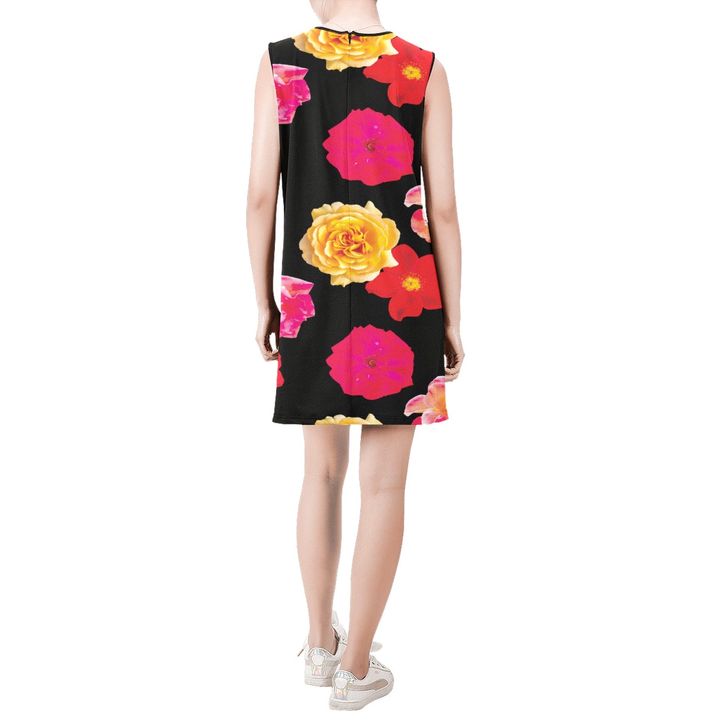 Sleeveless Round Neck Shift Dress (Model D51)