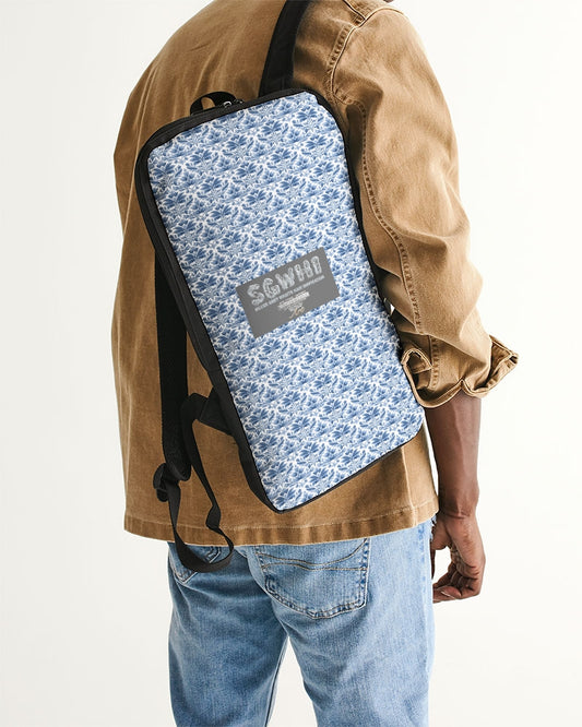 light blue Royal patten  Slim Tech Backpack