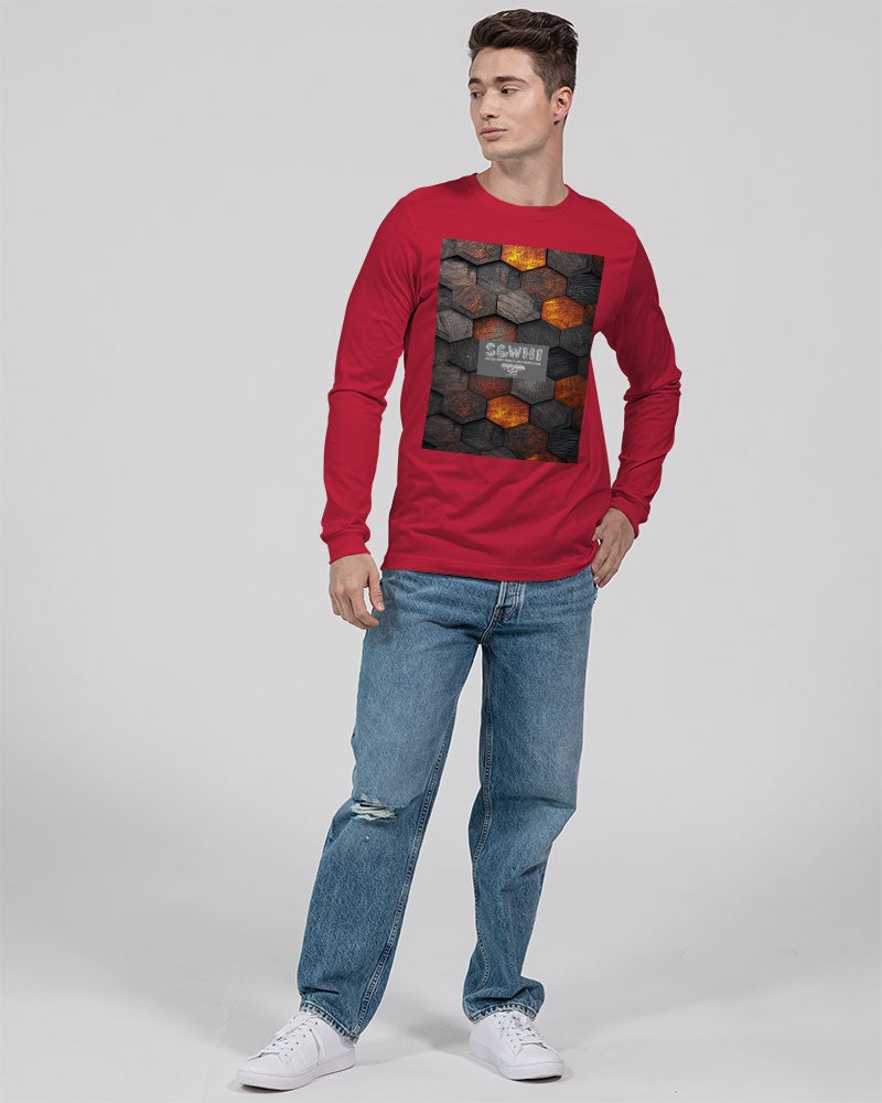 Cool stone hexagon patten 3D Unisex Jersey Long Sleeve Tee | Bella + Canvas