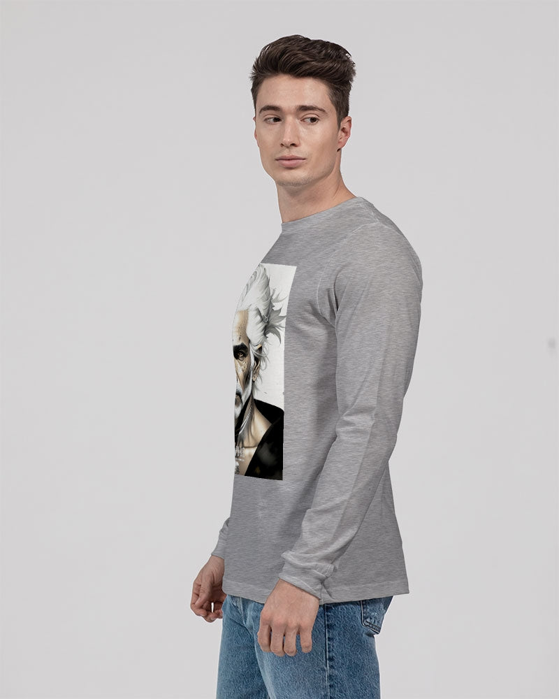 Handsome Silver grey Indian ink Portrait Unisex Jersey Long Sleeve Tee | Bella + Canvas