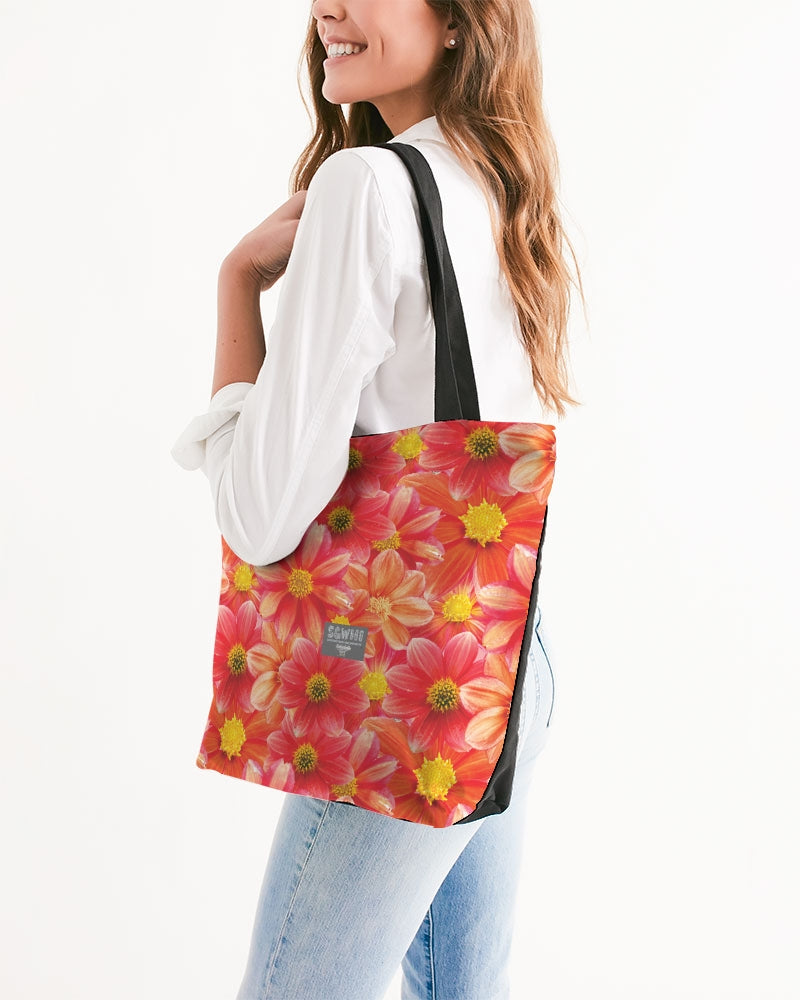 Beautiful blood orange flower design Canvas Zip Tote