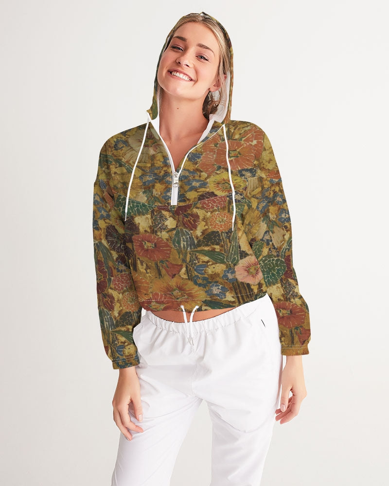 Autumn play Women's All-Over Print Cropped Windbreaker