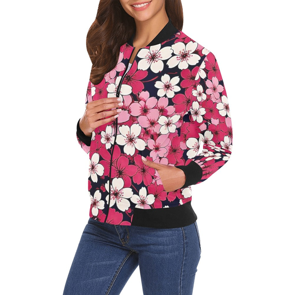 All Over Print Bomber Jacket for Women ( H19)