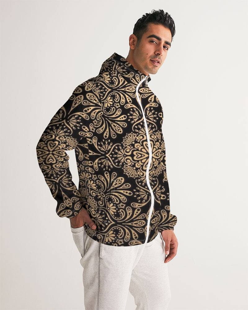 Man of Elegance Men's All-Over Print Windbreaker