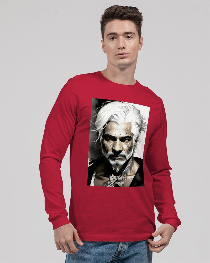 Handsome Silver grey Indian ink Portrait Unisex Jersey Long Sleeve Tee | Bella + Canvas