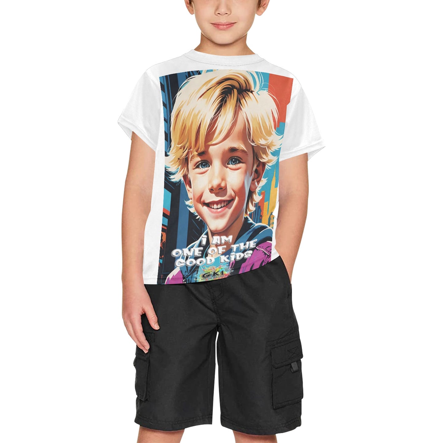 Big Boys' All Over Print Crew Neck T-Shirt(T40-2)