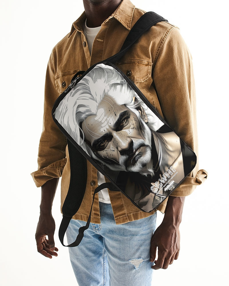 Handsome Silver grey Indian ink Portrait Slim Tech Backpack