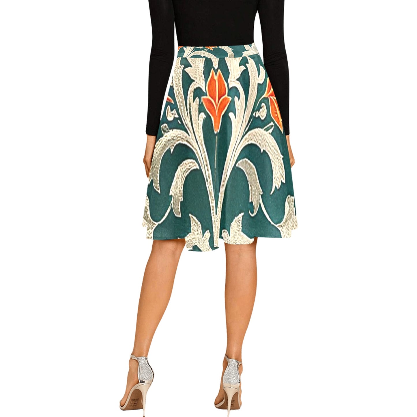 Women's Pleated Midi Skirt (Model D15)