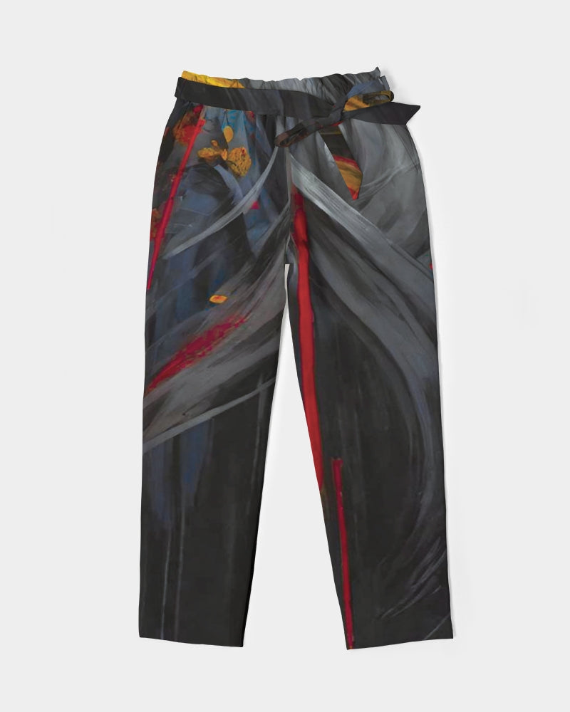 Asian collection [Part 1] Women's All-Over Print Belted Tapered Pants