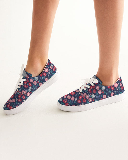 Midnight blue pretty glance.  Women's Lace Up Canvas Shoe