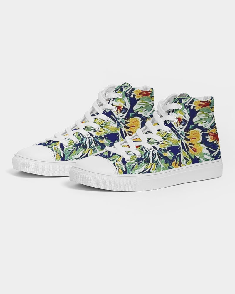 Painted floor design Women's Hightop Canvas Shoe