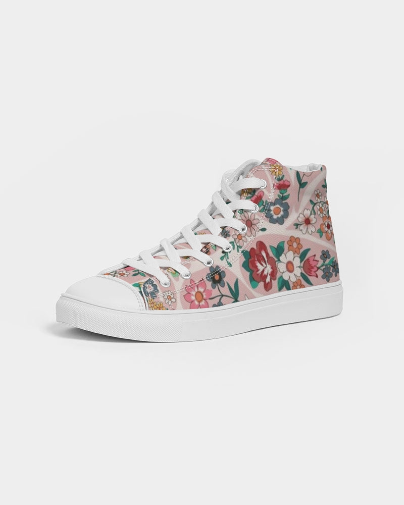 Pink abstract Pretty Sisters Women's Hightop Canvas Shoe