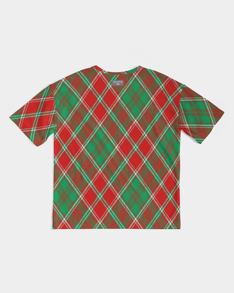 Red & Green cross pattern Men's All-Over Print Premium Heavyweight Tee