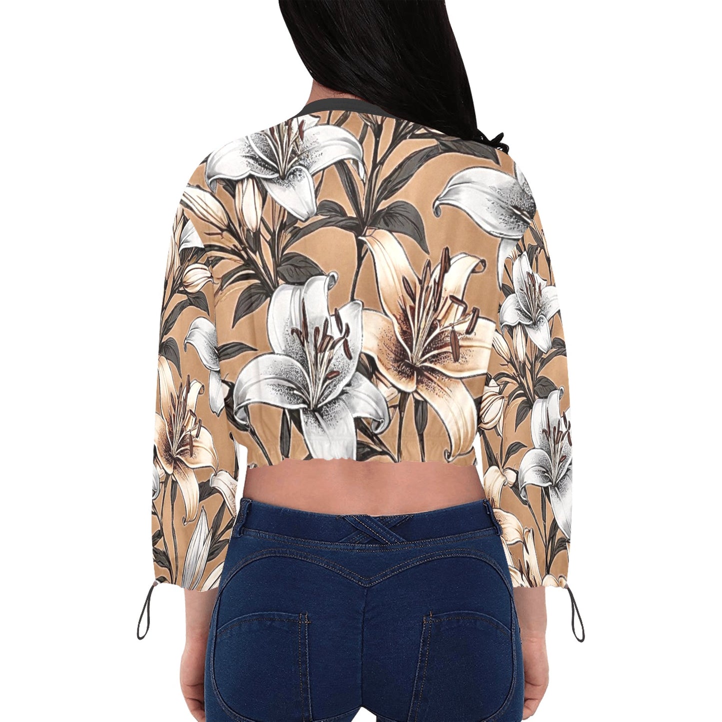 Women's Chiffon Cropped Jacket (Model H30)