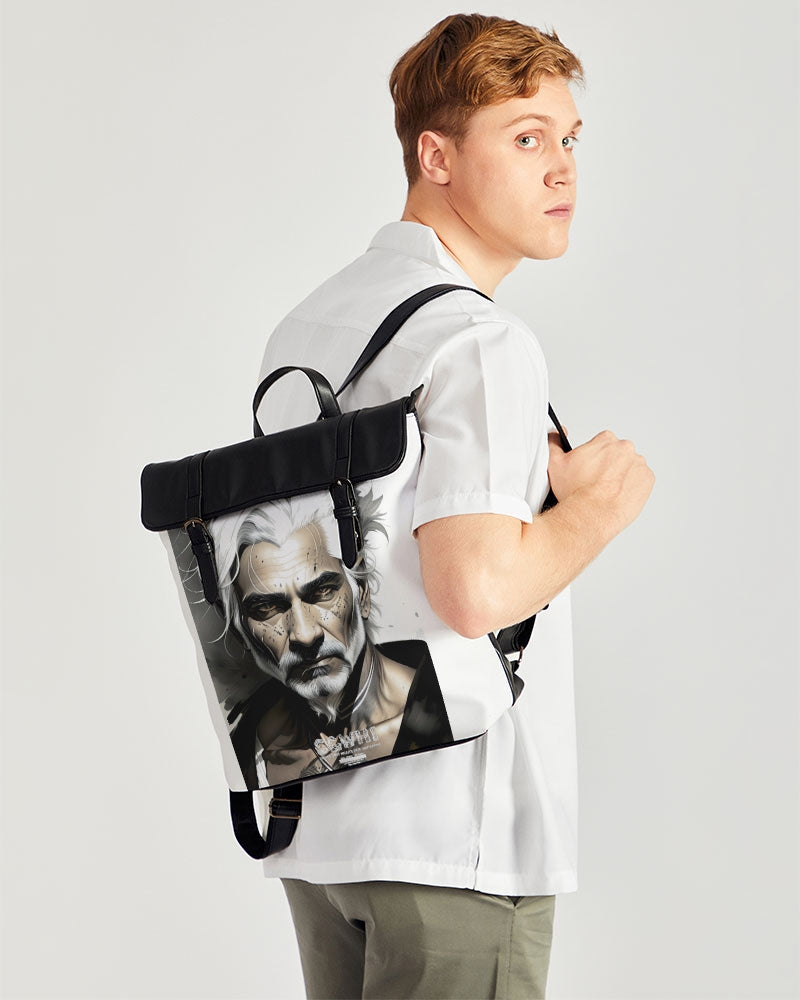 Handsome Silver grey Indian ink Portrait Casual Flap Backpack