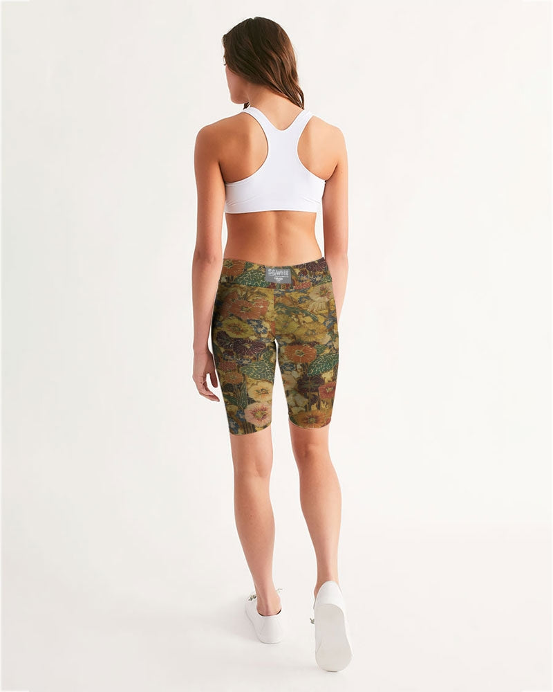 Autumn play Women's All-Over Print Mid-Rise Bike Shorts