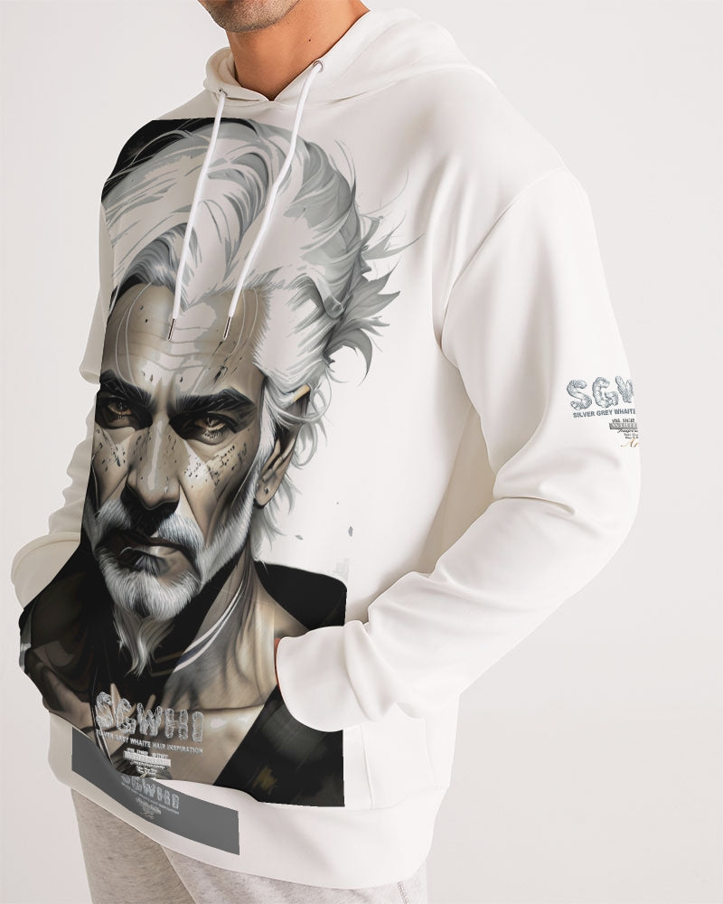 Handsome Silver grey Indian ink Portrait Men's All-Over Print Hoodie