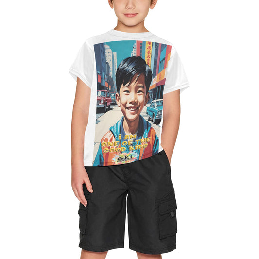 Big Boys' All Over Print Crew Neck T-Shirt(T40-2)