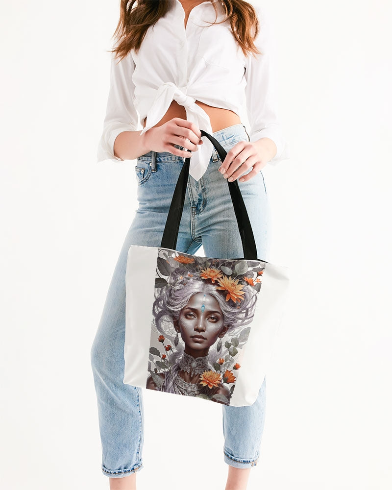 Blossom Indian grey sister Canvas Zip Tote