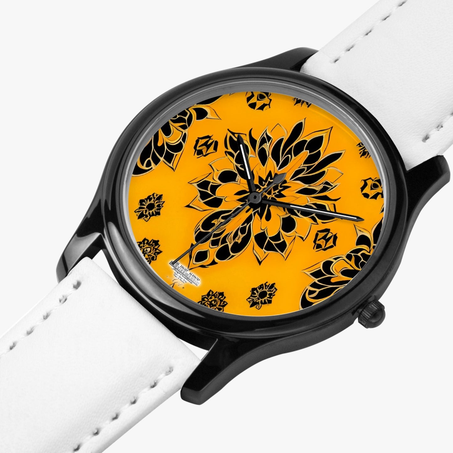 Orange and black royal pattern Black Type Classic Quartz Watch