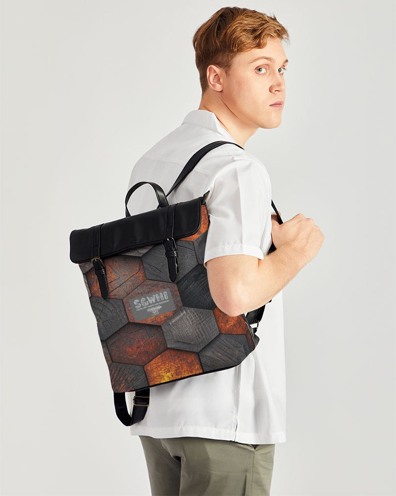 Cool stone hexagon patten 3D Casual Flap Backpack