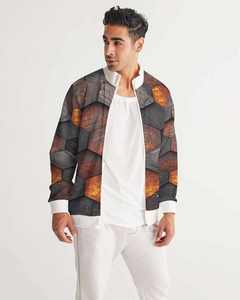 Cool stone hexagon patten 3D Men's All-Over Print Track Jacket