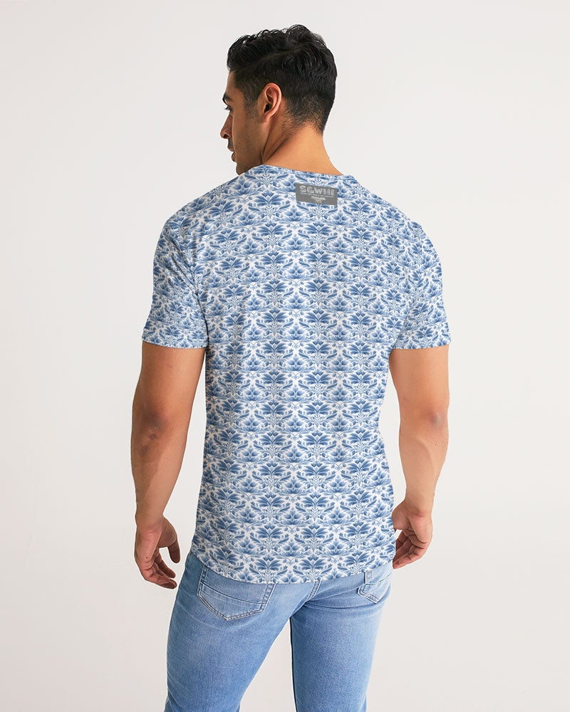 light blue Royal patten  Men's All-Over Print Tee