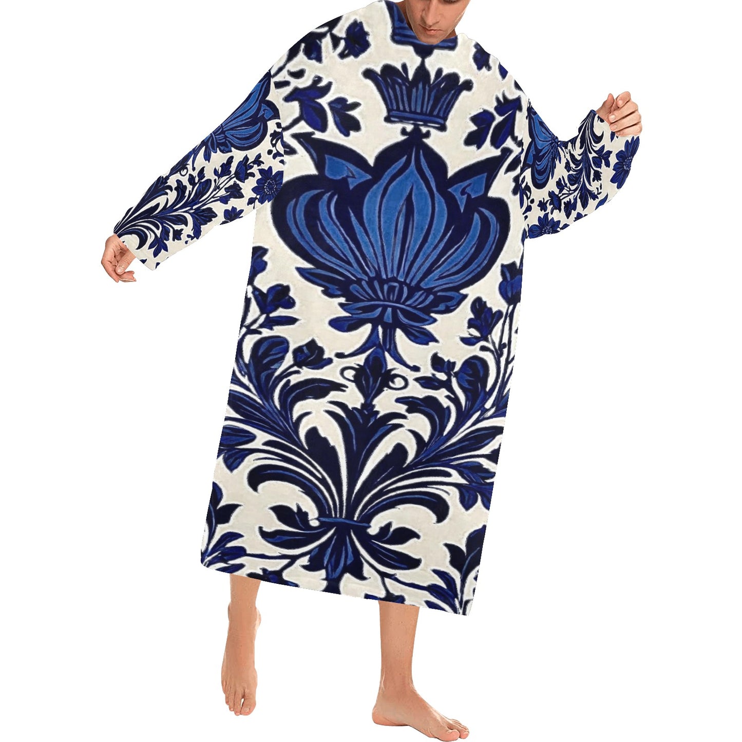 Blanket Robe with Sleeves for Adults