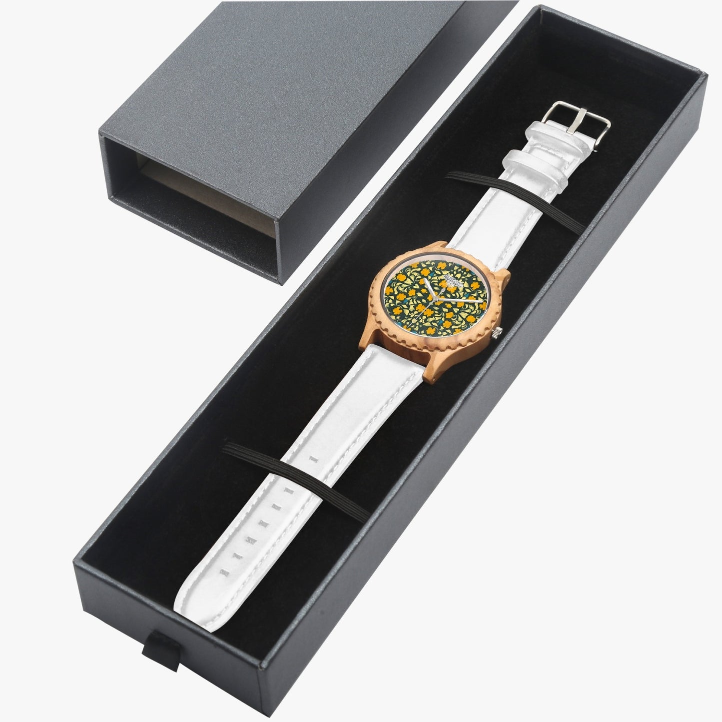 Silver grey white hair inspirationItalian Olive Lumber Wooden Watch - Leather Strap