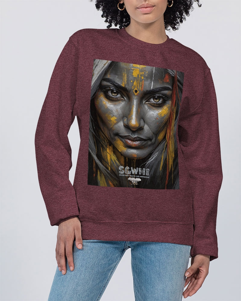 South Asian silver grey white hair sisters portrait [3] Unisex Sweatshirt | Champion