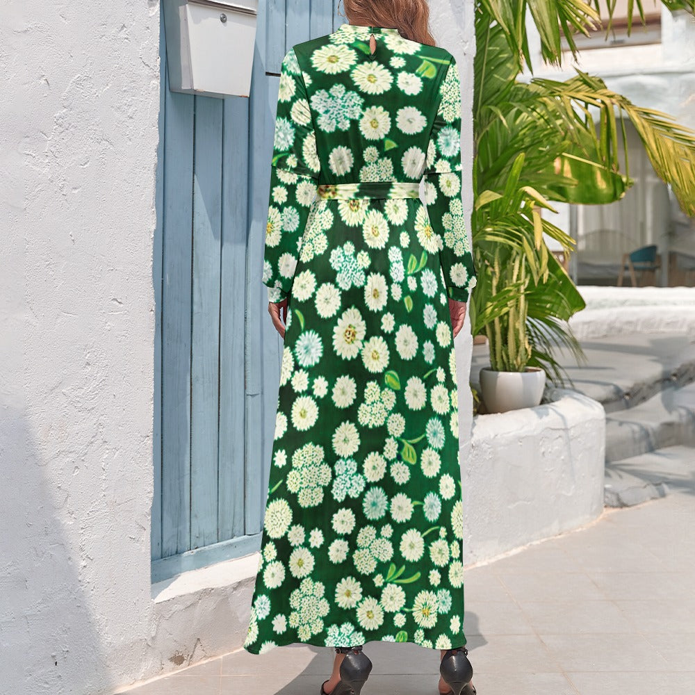 Green floral Long dress