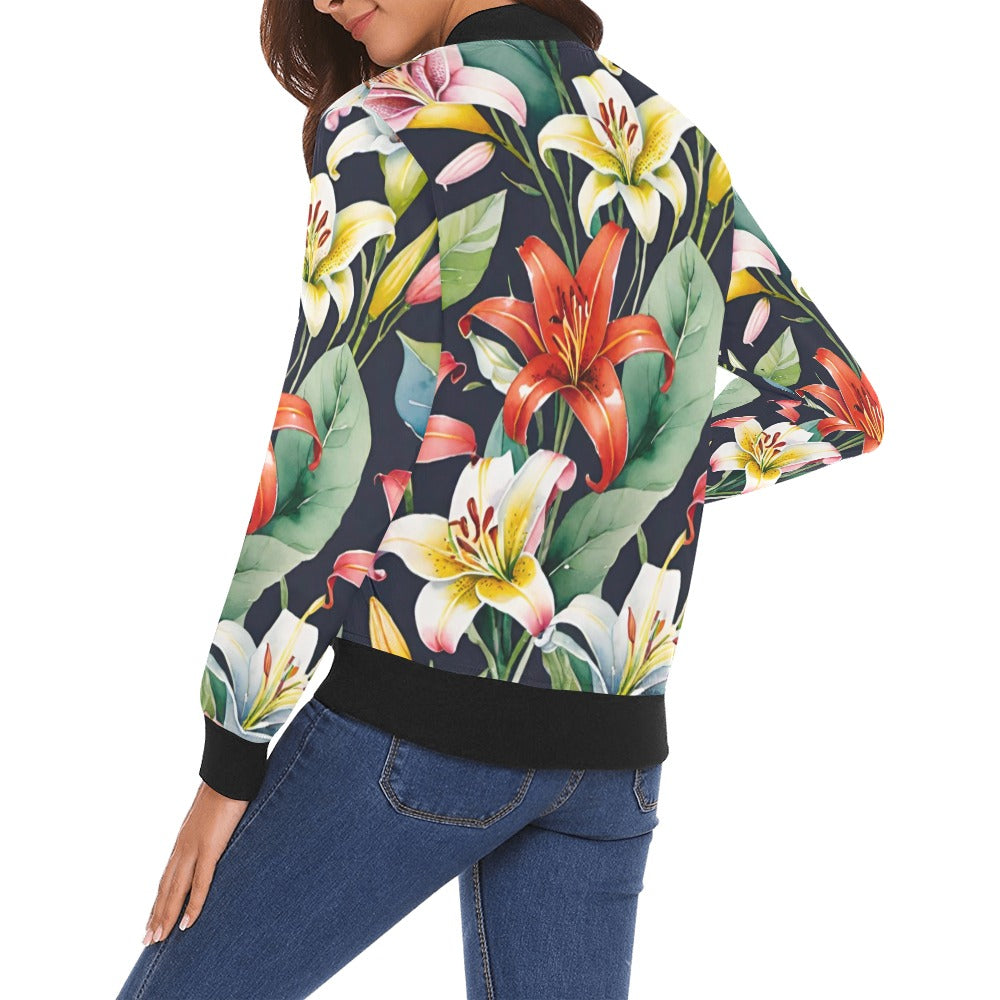 All Over Print Bomber Jacket for Women ( H19)