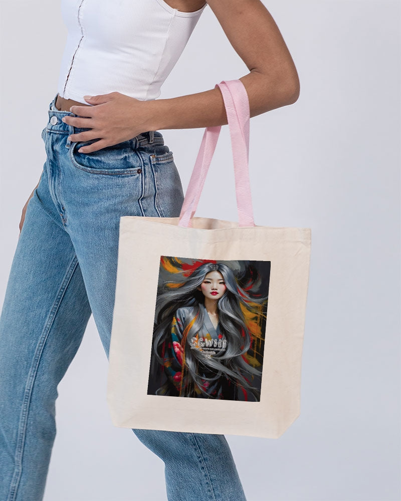 This is part three of a three part collection  Canvas Tote with Contrast-Color Handles | Q-Tees