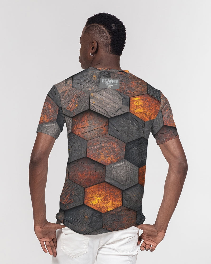 Cool stone hexagon patten 3D Men's All-Over Print Pocket Tee