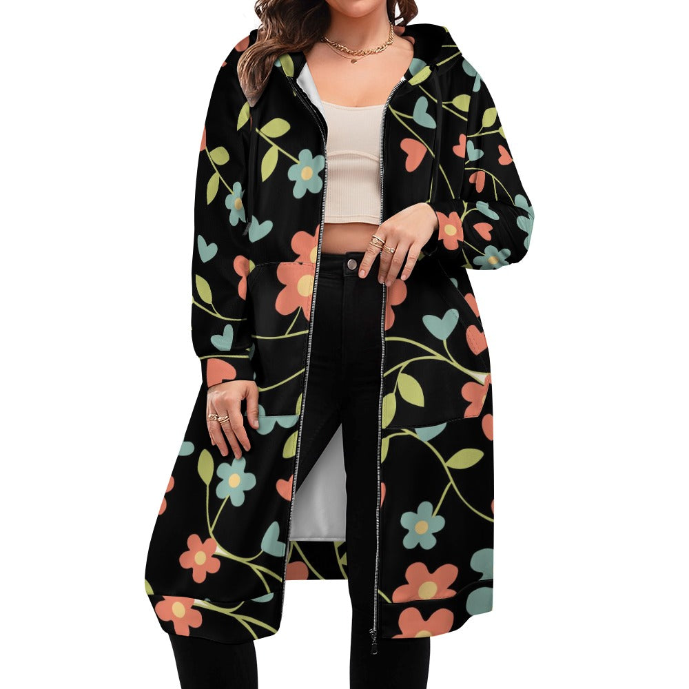 Women's full print long Hoodie