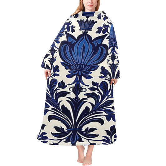 Blanket Robe with Sleeves for Adults