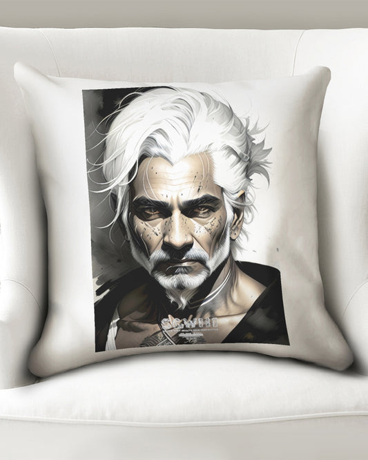 Handsome Silver grey Indian ink Portrait Throw Pillow Case 20"x20"