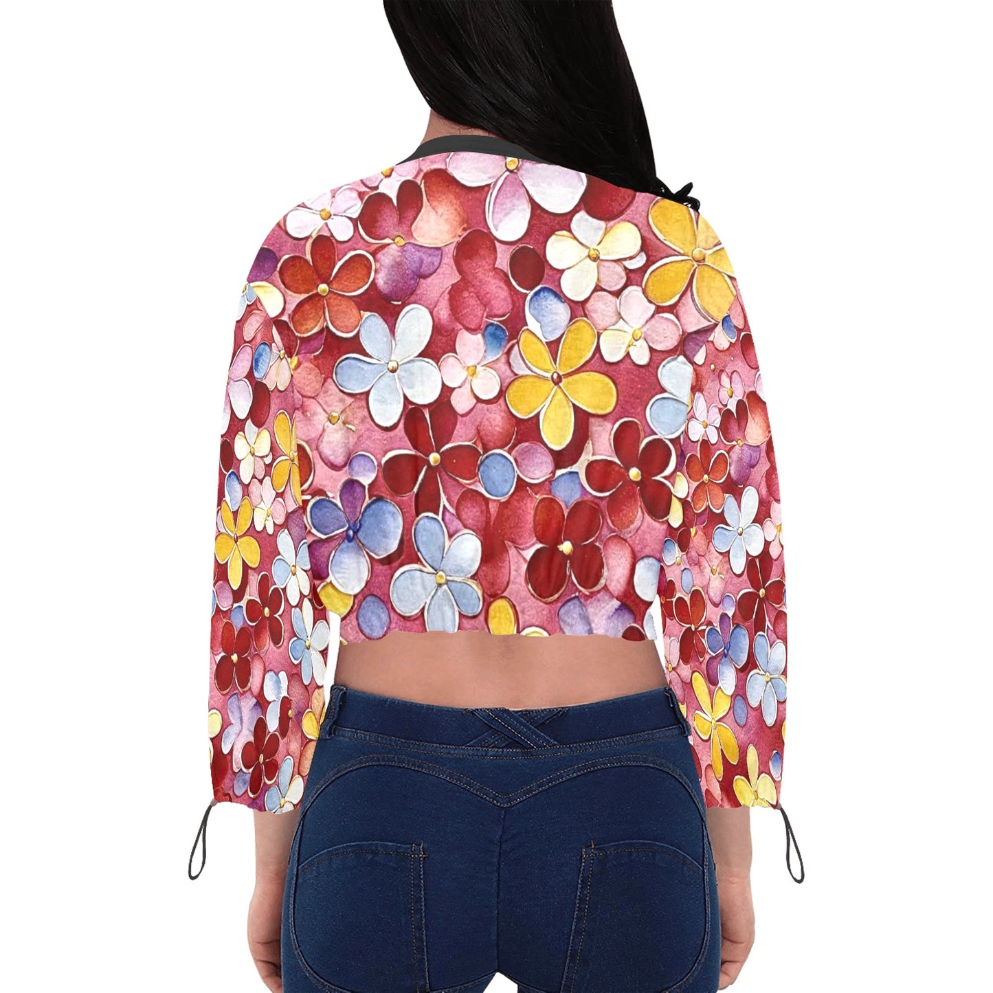 Women's Chiffon Cropped Jacket (Model H30)