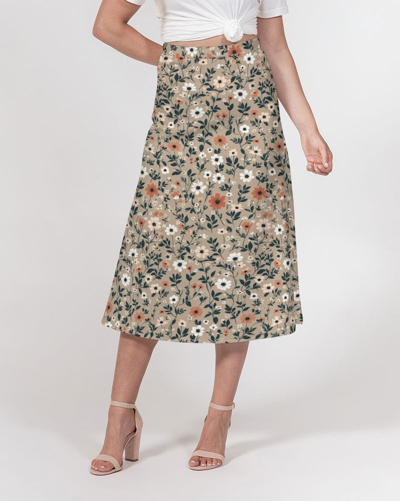 Busy and pretty Women's All-Over Print A-Line Midi Skirt