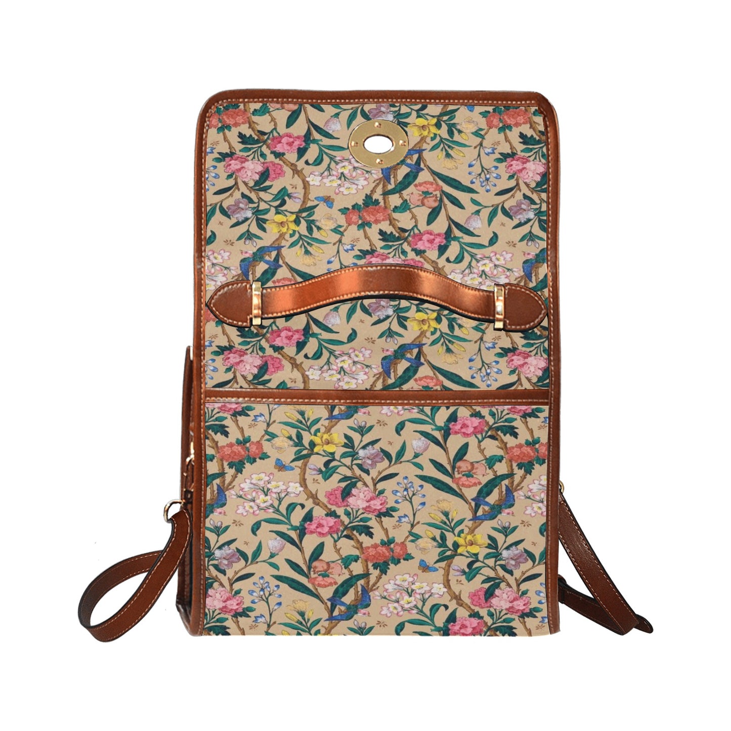 Waterproof Canvas Bag-Brown (All Over Print) (1641)