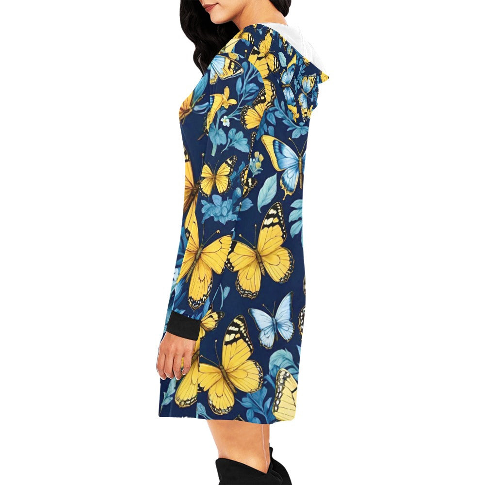 Women's All Over Print Hoodie Mini Dress (H27)