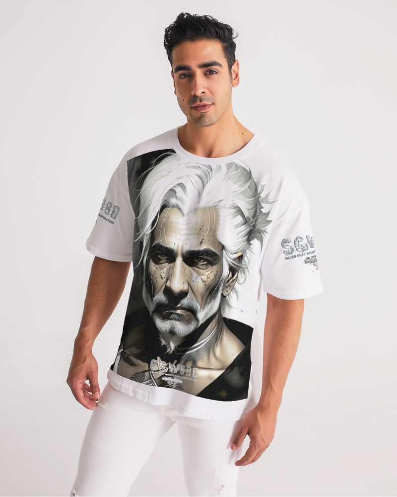 Handsome Silver grey Indian ink Portrait Men's All-Over Print Premium Heavyweight Tee