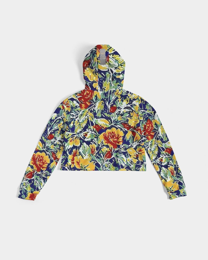 Painted floor design Women's All-Over Print Cropped Hoodie