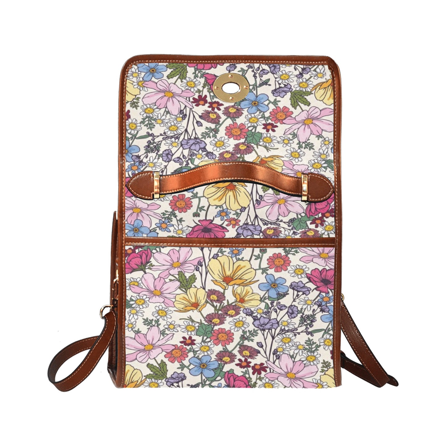 Waterproof Canvas Bag-Brown (All Over Print) (1641)