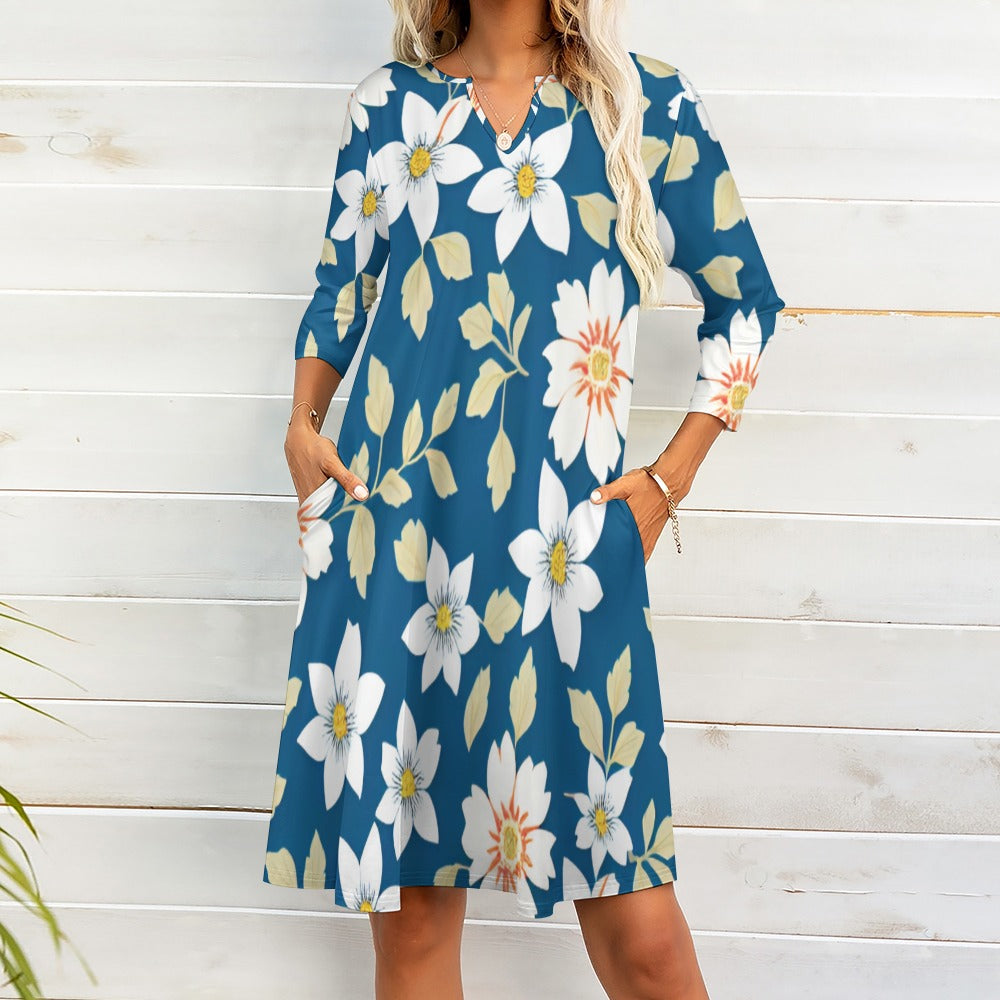 7-point sleeve dress