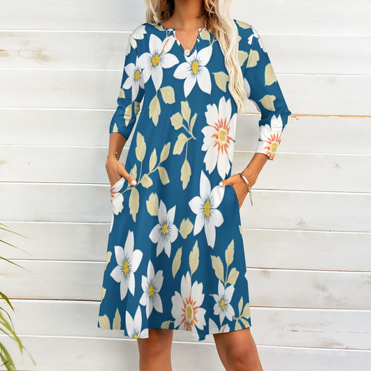 7-point sleeve dress