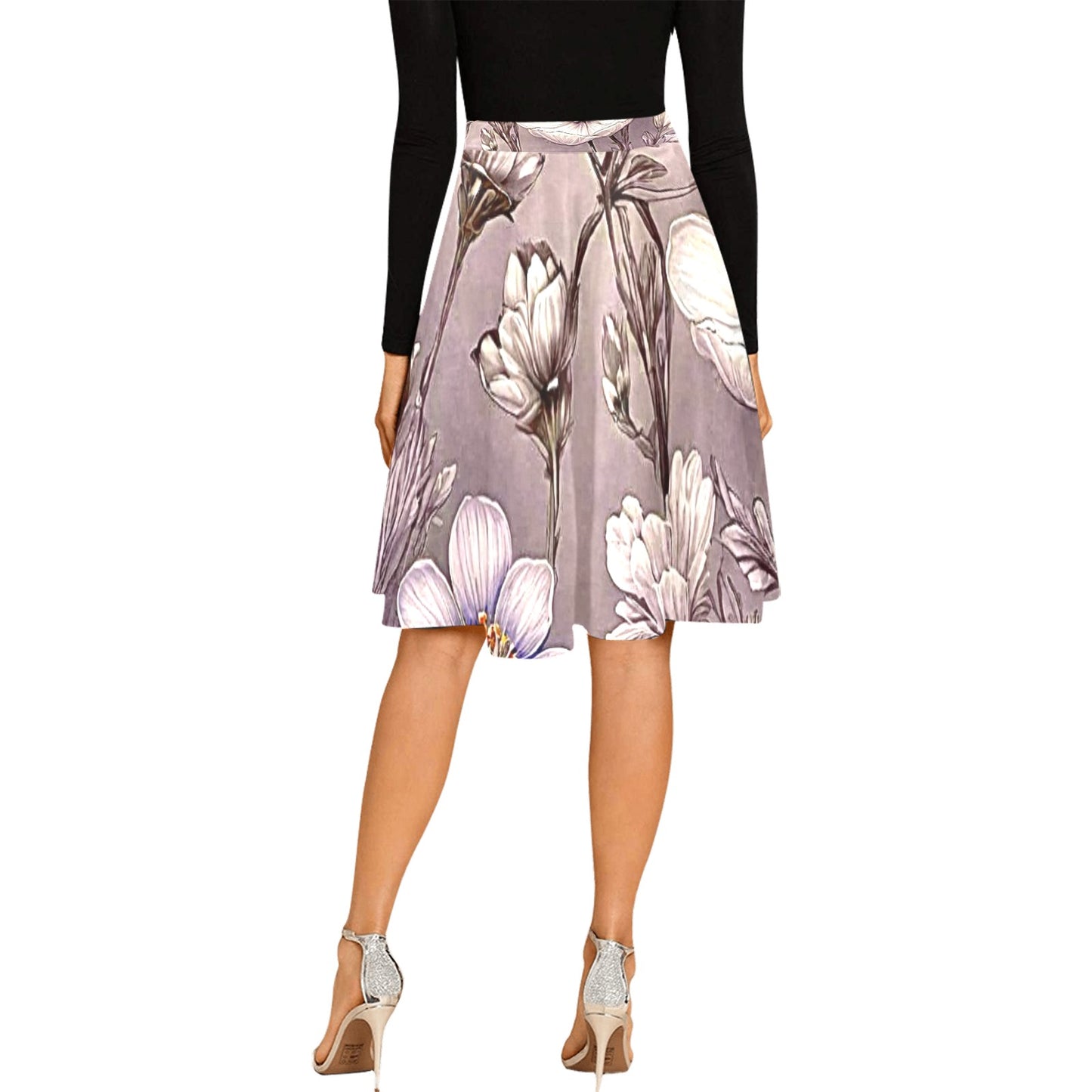 Women's Pleated Midi Skirt (Model D15)