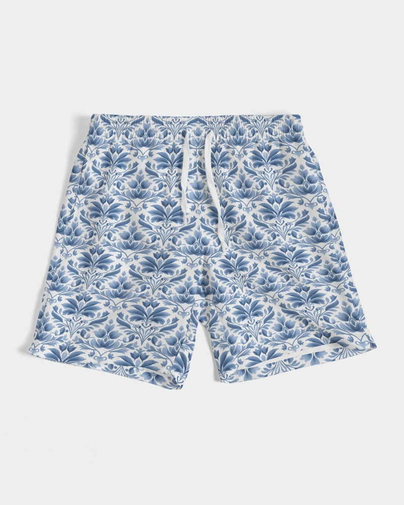 light blue Royal patten  Men's All-Over Print Swim Trunk