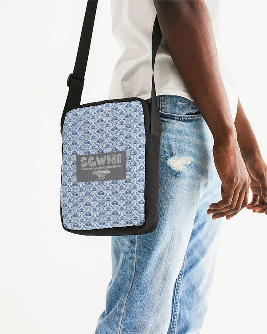 light blue Royal patten  Messenger Pouch